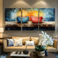 3pcs Unique Teacup Candles watercolor Metal Print Ready to Hang Art