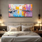 Abstract Water City Boat Wall Art Canvas Office Home Room Framed 80x45cm