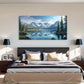 Snowy Mountain Lake Nature Wall Art Canvas Office Home Room Framed 120x60cm