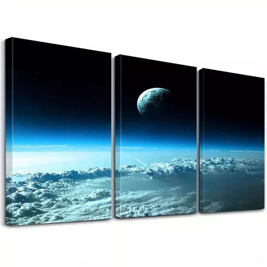 3pcs Modern Decorative Abstract Outer Space Wall Art Set Canvas Framed 40x60cm - High Quality Print 100% Australian Made Wall Canvas Ready to Hang