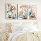 3pcs Underwater World with Seaweed, Starfish   Wall Art Set Canvas Framed 40x60cm - High Quality Print 100% Australian Made Wall Canvas Ready to Hang