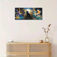 3pcs Sea Waves and Fish Cat Decoration Poster Metal Print Ready to Hang Art