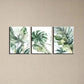 3pcs Abstract Elegant Green Plants Metal Print Ready to Hang Art