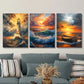 3pcs Lighthouse Landscape Portrait Orientation Metal Print Ready to Hang Art