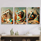 3pcs  Golden Pagoda, Sphinx, Parthenon, travel Metal Print Ready to Hang Art