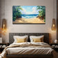Impressionist Style Beach Wall Art Canvas Office Home Room Framed 80x45cm
