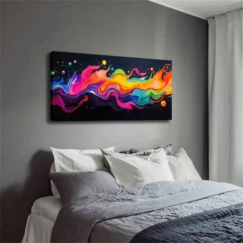Abstract Watercolor Colors Wall Art Canvas Office Home Room Framed 120x60cm