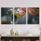 3pcs Vibrant Yellow & Orange Snake Design Metal Print Ready to Hang Art