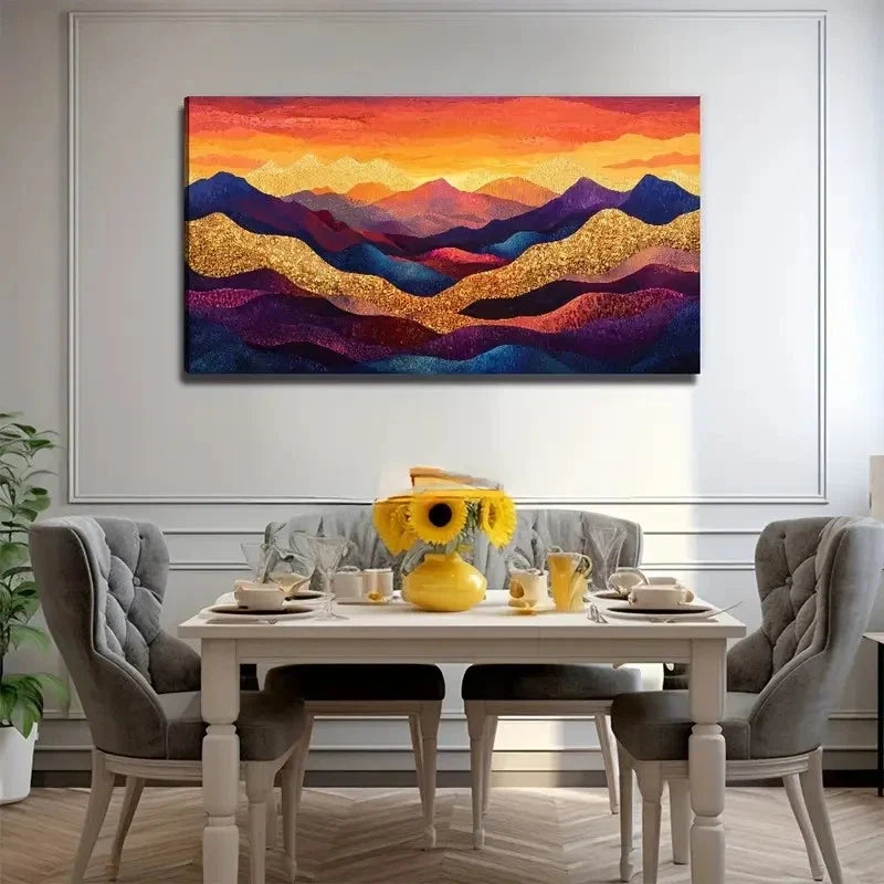Abstract Mountain Landscape Wall Art Canvas Office Home Room Framed 120x60cm
