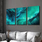 3pcs Blue Green Water Decorative Painting Wall Art Set Canvas Framed 40x60cm - High Quality Print 100% Australian Made Wall Canvas Ready to Hang