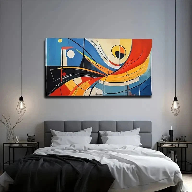Geometric Composition Wall Art Canvas Office Home Room Framed 120x60cm