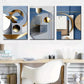 3pcs Modern Abstract with Geometric Print  Wall Art Set Canvas Framed 40x60cm - High Quality Print 100% Australian Made Wall Canvas Ready to Hang