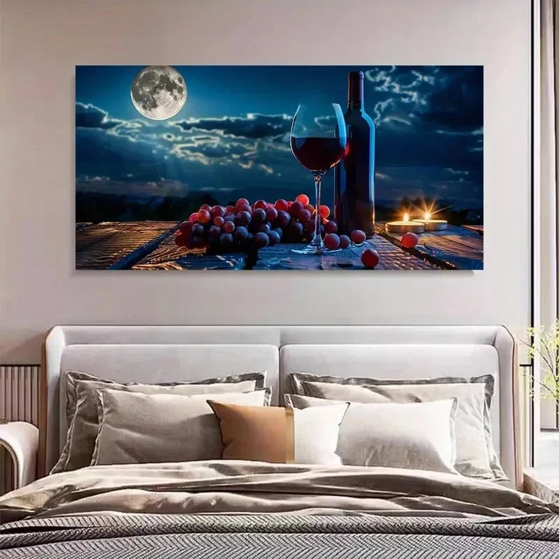 Geometric Pattern Moonlight Wall Art Canvas Office Home Room Framed 120x60cm