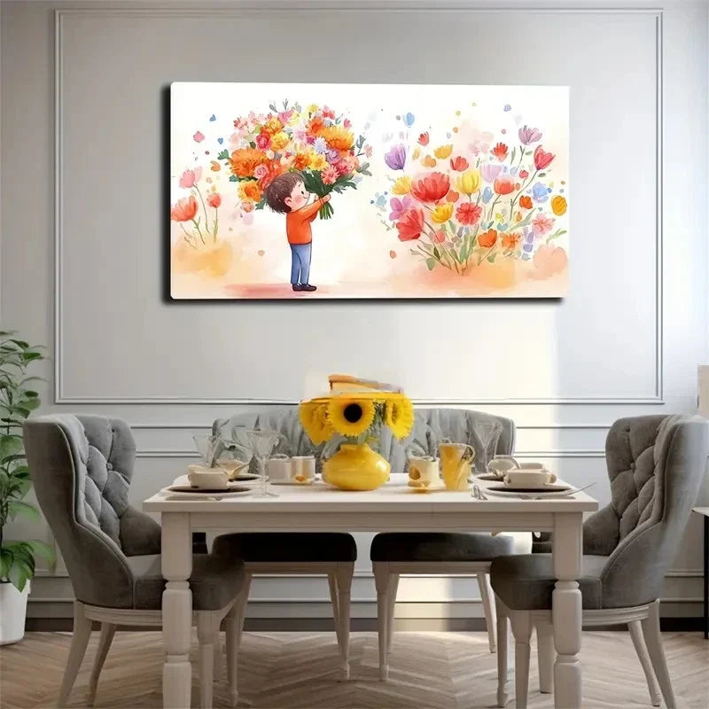 Heartwarming Youngsters Vibrant Wall Art Canvas Office Home Room Framed 120x60cm