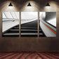 3pcs Staircase Abstract Contemporary Embossed Metal Print Ready to Hang Art
