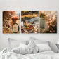 3pcs Dreamy Picnic Still Life Bicycle Rose Flowers Metal Print Ready to Hang Art