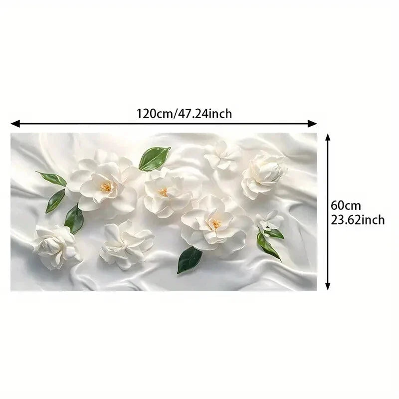 White Gardenia Flowers wall canvas office home room framed 120x60cm