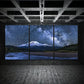 3pcs Starry Night Mountain Milky Way Galaxy Metal Print Ready to Hang Art