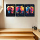 3pcs Vibrant Boxing Gloves Design Metal Print Ready to Hang Art