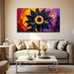 Black Sunflower Wall Art Canvas Office Home Room Framed 80x45cm