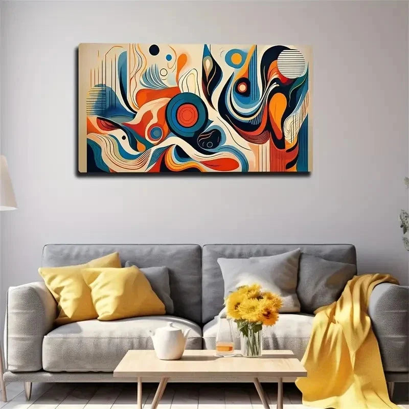 Creative Products Abstract Wall Art Canvas Office Home Room Framed 80x45cm