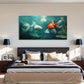 Goldfish Lotus Flower Under Wall Art Canvas Office Home Room Framed 120x60cm