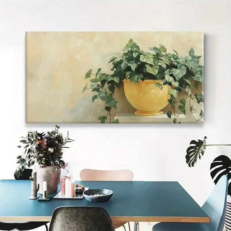 Still Life Terracotta Pot Wall Art Canvas Office Home Room Framed 120x60cm