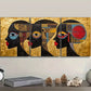 3pcs Black and Golden portrait abstract painting Wall Art Set Canvas Framed 40x60cm - High Quality Print 100% Australian Made Wall Canvas Ready to Hang