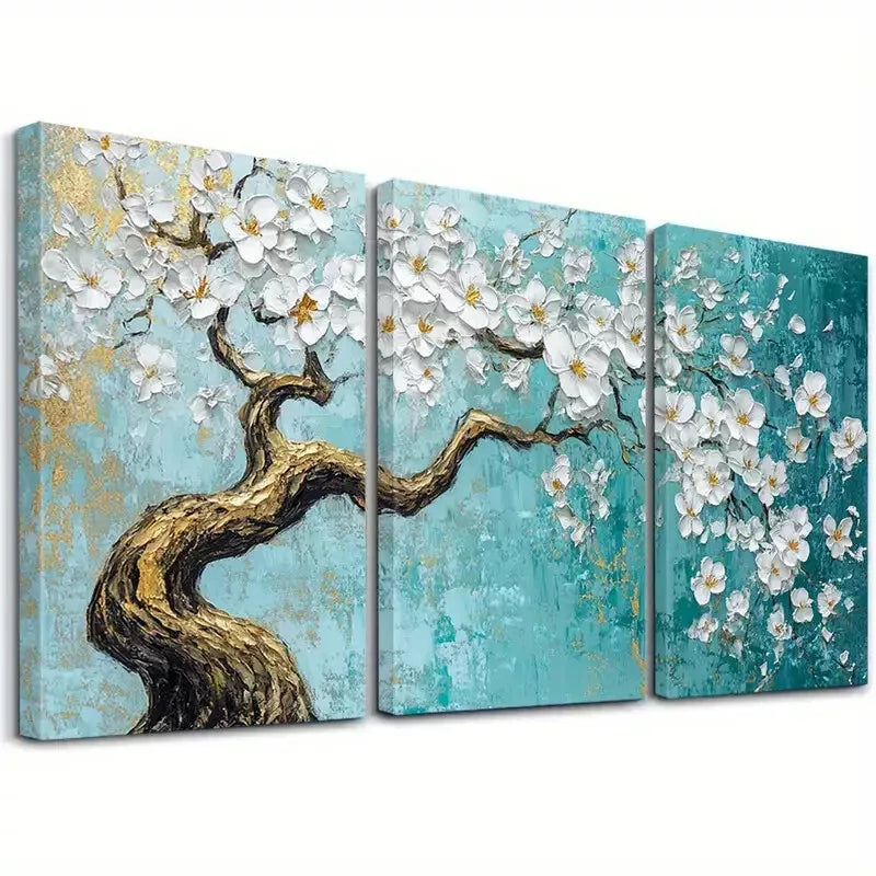 3pcs Classic Modern Landscape Cherry Blossom Wall Art Set Canvas Framed 40x60cm - High Quality Print 100% Australian Made Wall Canvas Ready to Hang