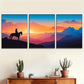 3pcs  beautiful vibrant Sunset Rider nature  Wall Art Set Canvas Framed 40x60cm - High Quality Print 100% Australian Made Wall Canvas Ready to Hang