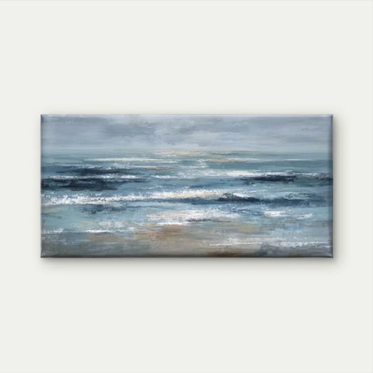 Beach Serene Landscape Wall Art Canvas Office Home Room Framed 80x45cm