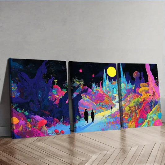 3pcs Strange Place (5)  Wall Art Set Canvas Framed 40x60cm - High Quality Print 100% Australian Made Wall Canvas Ready to Hang