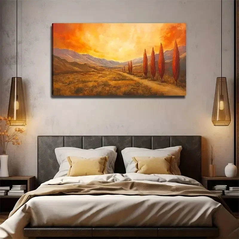Desert Sky Tree And Suitable Wall Art Canvas Office Home Room Framed 80x45cm