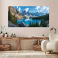 Snowy Peaks Trees Lake wall canvas office home room framed 120x60cm