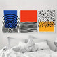 3pcs Blue, Yellow, Red Nordic Style Metal Print Ready to Hang Art