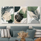 3pcs  Summer Tropical Palm Leaves Geometric Line Metal Print Ready to Hang Art