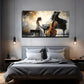 Young Girl Playing Piano Cello Wall Art Canvas Office Home Room Framed 120x60cm