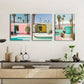 3pcs Mid Century Modern Canvas Framed 40x60cm - High Quality Print 100% Australian Made Wall Canvas Ready to Hang