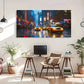 Times Square Taxis Floral Wall Art Canvas Office Home Room Framed 120x60cm