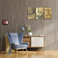 3pcs Golden Leaf & for Lotus Leaf Metal Print Ready to Hang Art