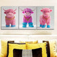 3pcs Pink Highland Cattle  Wall Art Set Canvas Framed 40x60cm - High Quality Print 100% Australian Made Wall Canvas Ready to Hang