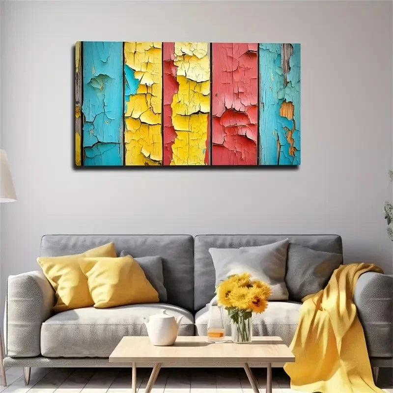 Vintage Textured Atmosphere Wall Art Canvas Office Home Room Framed 120x60cm
