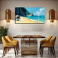 Sea Water Beach Suitable Wall Art Canvas Office Home Room Framed 80x45cm