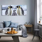 3pcs One Penguin Family  Wall Art Set Canvas Framed 40x60cm - High Quality Print 100% Australian Made Wall Canvas Ready to Hang