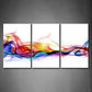 3pcs Fresh Look Color Abstract Smoke Metal Print Ready to Hang Art