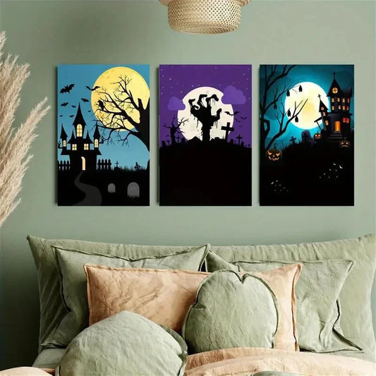 3pcs Zombie Hand Halloween Metal Print Ready to Hang Art