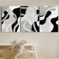 3pcs Black And White Gray Tone Shape Metal Print Ready to Hang Art