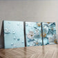 3pcs  Featuring Turquoise Glass Flowers  Wall Art Set Canvas Framed 40x60cm - High Quality Print 100% Australian Made Wall Canvas Ready to Hang