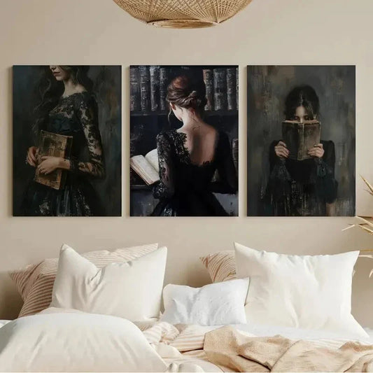 3pcs Dark Academia Gothic Victorian Metal Print Ready to Hang Art