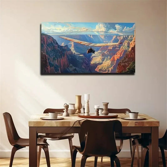 Clear Sky Glider Cinema Wall Art Canvas Office Home Room Framed 120x60cm